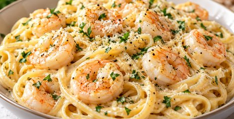Creamy Garlic Parmesan Shrimp Pasta - City Seafood