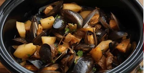 Slow Cooker Autumn Mussels in Cider & Herb Butter - City Seafood