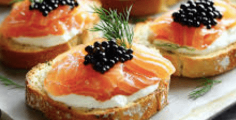Smoked Salmon and Caviar Crostini - City Seafood